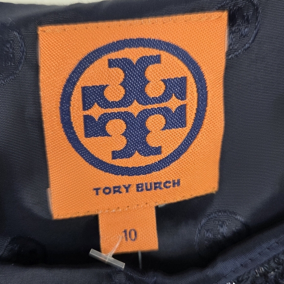 Tory Burch Jackson Shimmer Sheath Navy Dress Size 10 Style 51121437 - Picture 6 of 12